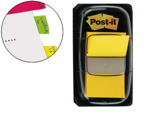 Bandas separadoras post-it index 3m, 25,4x43,1 mm amarelo dispensador de 50 unidades , Post-it , 14537 , 0021200707551